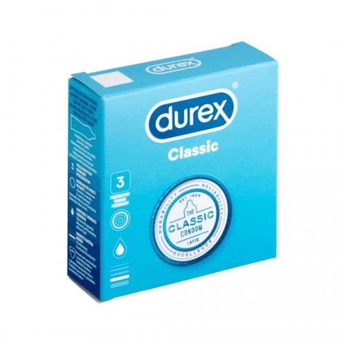 Durex Προφυλακτικά Ευκολοφόρετα Classic, 3 τεμάχια